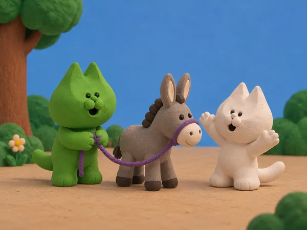 Meeting a friendly donkey
